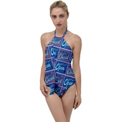 Open-closed-1 Go With The Flow One Piece Swimsuit by ArtworkByPatrick