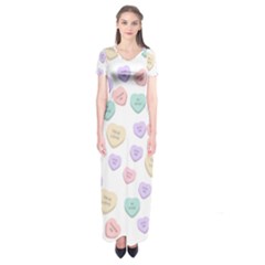 Hearts Short Sleeve Maxi Dress by Lullaby