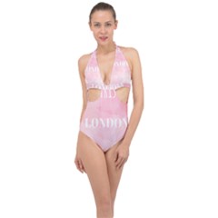 Paris, London, New York Halter Front Plunge Swimsuit by Lullaby