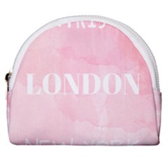 Paris, London, New York Horseshoe Style Canvas Pouch by Lullaby