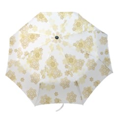 Christmas Gold Stars Snow Flakes  Folding Umbrellas by Lullaby