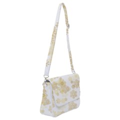 Christmas gold stars snow flakes  Shoulder Bag with Back Zipper