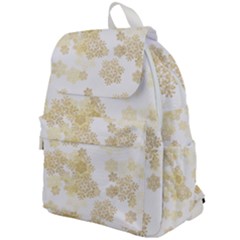 Christmas gold stars snow flakes  Top Flap Backpack