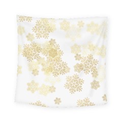 Christmas Gold Stars Snow Flakes  Square Tapestry (small) by Lullaby
