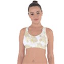 Christmas gold stars snow flakes  Cross String Back Sports Bra View1