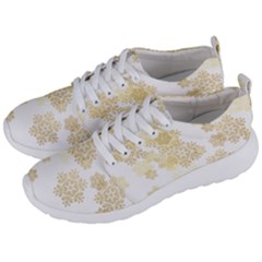 Christmas Gold Stars Snow Flakes  Men s Lightweight Sports Shoes by Lullaby