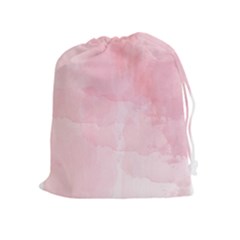 Pink Blurry Pastel Watercolour Ombre Drawstring Pouch (xl) by Lullaby