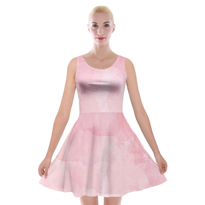 Pink blurry pastel watercolour ombre Velvet Skater Dress