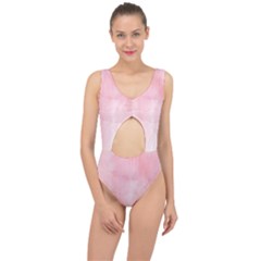 Pink Blurry Pastel Watercolour Ombre Center Cut Out Swimsuit by Lullaby