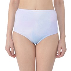 Pink Blue Blurry Pastel Watercolour Ombre Classic High-waist Bikini Bottoms by Lullaby