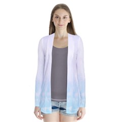 Pink Blue Blurry Pastel Watercolour Ombre Drape Collar Cardigan by Lullaby