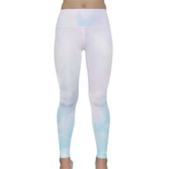 Pink Blue Blurry Pastel Watercolour Ombre Lightweight Velour Classic Yoga Leggings by Lullaby