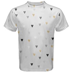 Grey Hearts Print Romantic Men s Cotton Tee by Lullaby