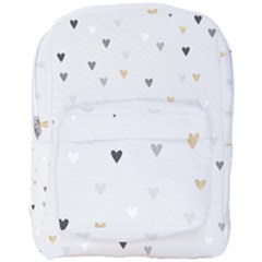 Grey Hearts Print Romantic Full Print Backpack