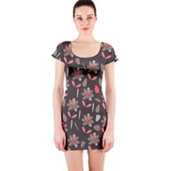 Zappwaits Flowers Short Sleeve Bodycon Dress by zappwaits