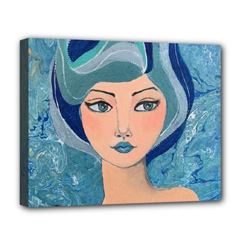 Blue Girl Deluxe Canvas 20  X 16  (stretched) by CKArtCreations