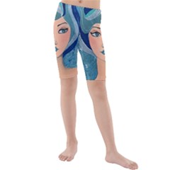 Blue Girl Kids  Mid Length Swim Shorts