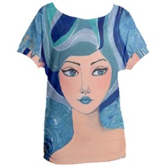 Blue Girl Women s Oversized Tee by CKArtCreations