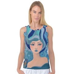 Blue Girl Women s Basketball Tank Top by CKArtCreations