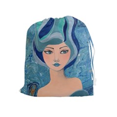 Blue Girl Drawstring Pouch (xl)