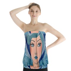 Blue Girl Strapless Top by CKArtCreations