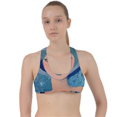 Blue Girl Criss Cross Racerback Sports Bra by CKArtCreations