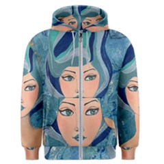 Blue Girl Men s Zipper Hoodie