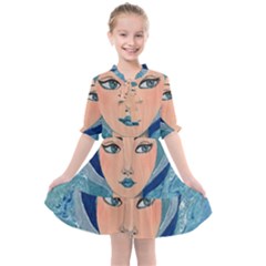 Blue Girl Kids  All Frills Chiffon Dress by CKArtCreations