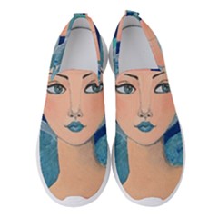 Blue Girl Women s Slip On Sneakers by CKArtCreations