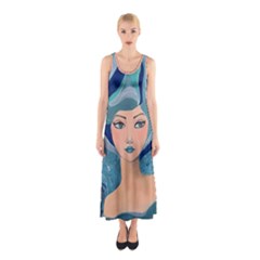 Blue Girl Sleeveless Maxi Dress by CKArtCreations