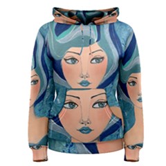 Blue Girl Women s Pullover Hoodie