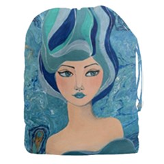 Blue Girl Drawstring Pouch (xxxl) by CKArtCreations