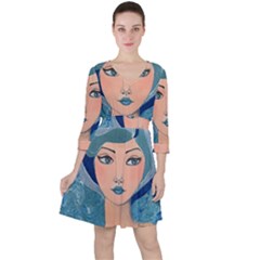 Blue Girl Ruffle Dress by CKArtCreations