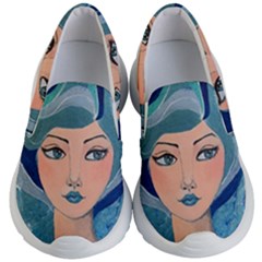 Blue Girl Kids  Lightweight Slip Ons by CKArtCreations