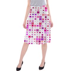 Background Square Pattern Colorful Midi Beach Skirt