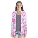 Background Square Pattern Colorful Drape Collar Cardigan View1