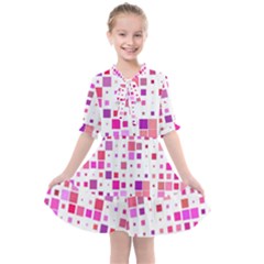 Background Square Pattern Colorful Kids  All Frills Chiffon Dress