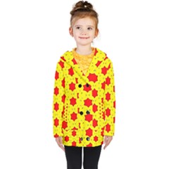 Pattern Red Star Texture Star Kids  Double Breasted Button Coat by Simbadda