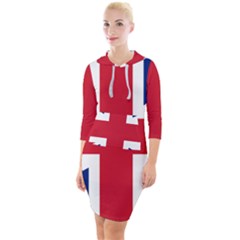 Uk Flag Quarter Sleeve Hood Bodycon Dress by FlagGallery