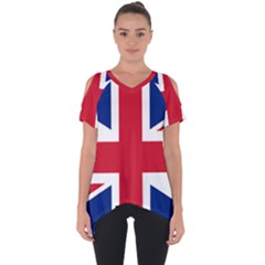 Uk Flag Cut Out Side Drop Tee by FlagGallery