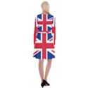 UK Flag Long Sleeve Velvet Front Wrap Dress View2