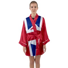 UK Flag Long Sleeve Satin Kimono