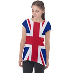 UK Flag Union Jack Cap Sleeve High Low Top