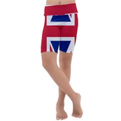 Uk Flag Union Jack Kids  Lightweight Velour Cropped Yoga Leggings by FlagGallery