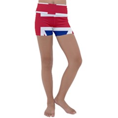 UK Flag Union Jack Kids  Lightweight Velour Yoga Shorts