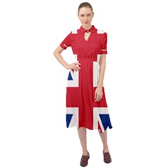 Uk Flag Union Jack Keyhole Neckline Chiffon Dress by FlagGallery