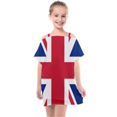 UK Flag Union Jack Kids  One Piece Chiffon Dress