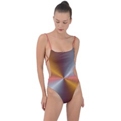 Abstract Easy Shining Tie Strap One Piece Swimsuit