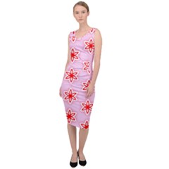 Pattern Texture Sleeveless Pencil Dress