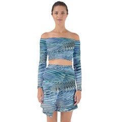 Wave Concentric Waves Circles Water Off Shoulder Top With Skirt Set